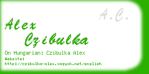 alex czibulka business card